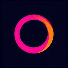 Vibrant, overlapping rings of fuchsia and orange on a dark background.