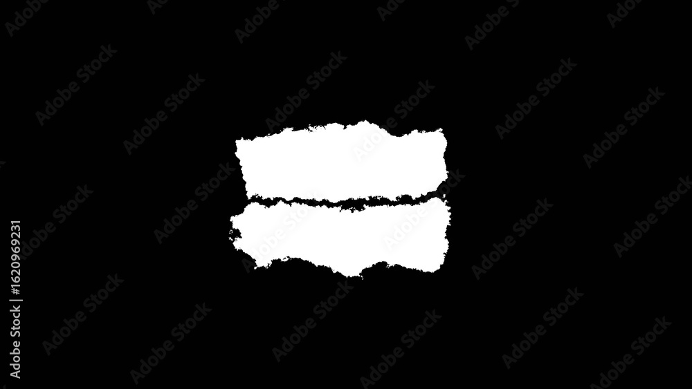 Poster two irregular white shapes on black background torn paper effect abstract texture design element ima