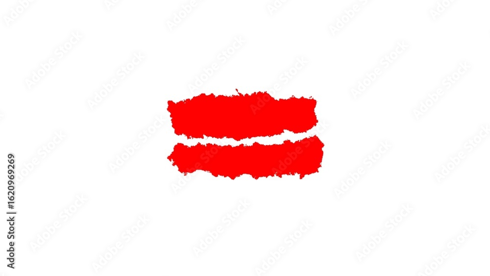 Poster two irregular red shapes on white background abstract red paint splatter texture design element grap