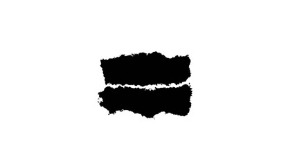 Two Black Irregular Shapes on White Background Abstract Ink Blot Splatter Texture Design Element image