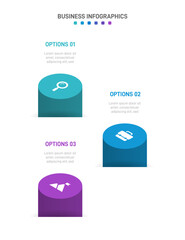 Vertical progress bar featuring 3 arrow-shaped elements, symbolizing the three stages of business strategy and progression. Clean timeline infographic design template. Vector for mobile presentation.