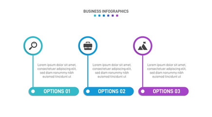 Progress bar featuring 3 arrow-shaped elements, symbolizing the three stages of business strategy and progression. Clean timeline infographic design template. Vector for mobile presentation.