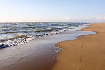 Sandy Coastal Path Leading to the Sea at Sunset Beach Trail through Dunes to Ocean Horizon Natural...