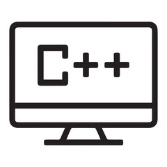 Obraz premium Developer Screen C++ Symbol