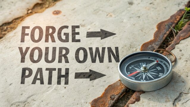 Inspirational Compass with Message to Forge Your Own Path