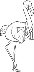 Flamingo Doctor Stethoscope Animal Vector Graphic Art Illustration
