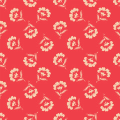Seamless beautiful vintage flower pattern textile design
