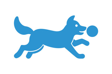 Playful dog jumping to catch ball silhouette