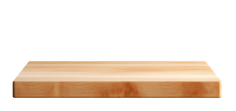 Natural wooden butcher block surface perfect for food preparation or product display