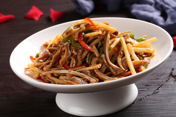 Chinese cuisine, Cantonese cuisine, cold stir fried pork belly