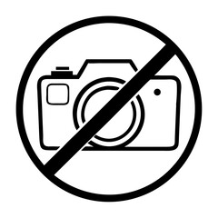 No photography symbol in black and white illustration  
