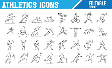 Athletics and Exercise Icons for Fitness and Athletic Performance