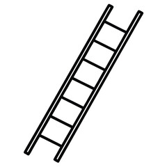 Ladder outline coloring book page line art drawing
