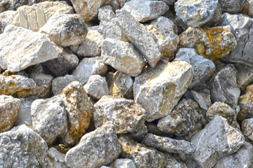 bunch of large grey boulders