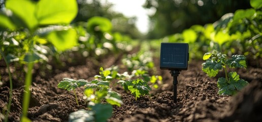 Solar sensor in a garden bed