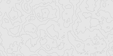 Abstract grey texture with topography surface landscape artistic patterns design background, seamless pattern cartography contour line map terrain texture grid geography mountain relief background.