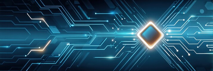 Obraz premium Abstract digital circuit design with futuristic glowing elements and high-tech patterns