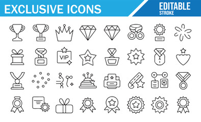 Icons for Exclusive Recognition, Awards, and Luxury Prizes