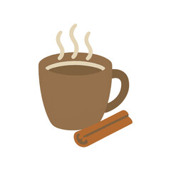 illustration icon coffee with cinnamon vector on white background
Vector icon autumn