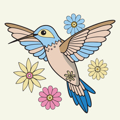 Naklejka premium Elegant Hummingbird in Flight