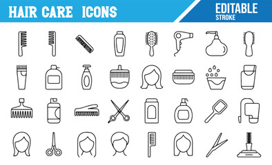 Haircutting and Grooming Icon Set for Salons and Personal Care