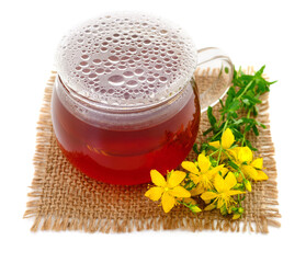 St. John's wort and decoction isolated.
