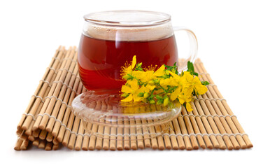 St. John's wort and decoction isolated.