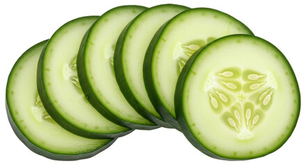 Isolated cucumber slices