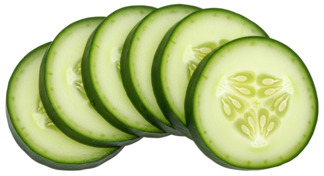 Isolated cucumber slices