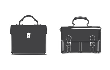 Two vintage style briefcases vector or satchels for business or school use