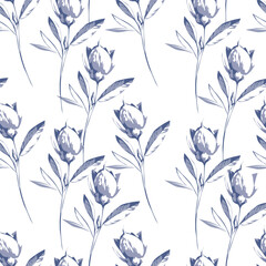Digital floral allover design pattern seamless textile vector file professional work
