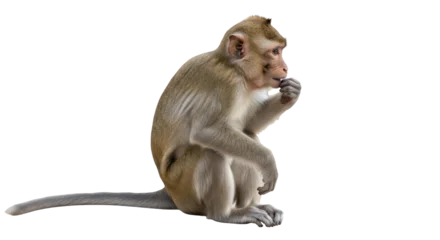 Velours gordijnen Aap Isolated Monkey Eating Something  © Joao