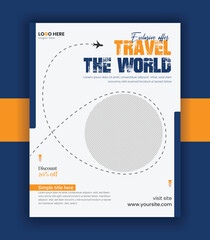 Travel Agency Flyer and summer vacation template banner vector design