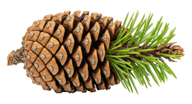 Isolated pine cone with needles