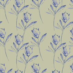 Digital floral allover design pattern seamless textile vector file professional work