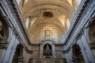 Built between 1785 and 1798 by the Ticino architect Pietro Maggi. It has a neoclassical Louis XVI interior and a facade built only at the end of the nineteenth century