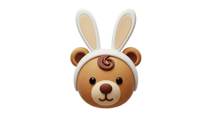 Isolated Easter Bear with Bunny Ears