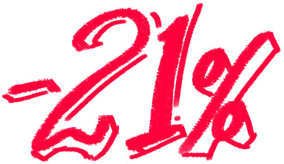 Twenty one percent off