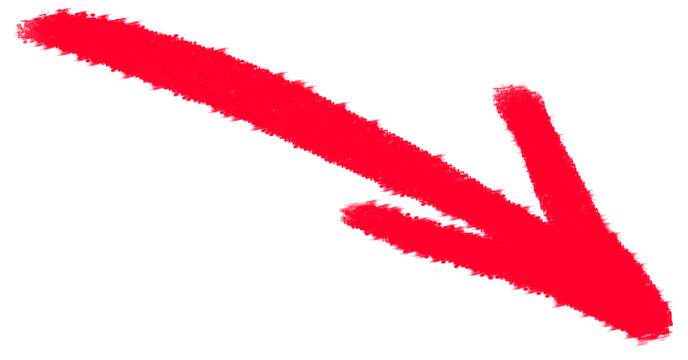 Red arrow pointing down with transparent background