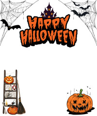 Minimal Halloween Party Flyer,A sleek, modern black-and-white design with minimal icons and strong typography. Ideal for upscale or adult-only Halloween events