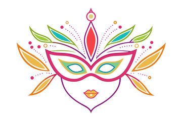 Colorful Carnival Mask with Glitter and Celebration Spirit