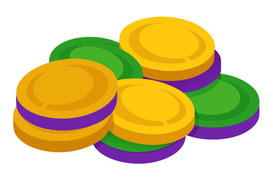 Mardi Gras Doubloon Coin Design in Festive Style