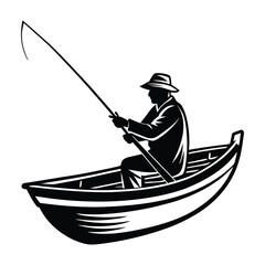 fisherman on a fishing rod