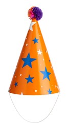 Orange party hat with stars (1)
