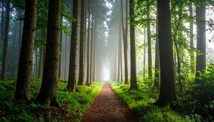 Fototapeta premium Misty forest path (2)