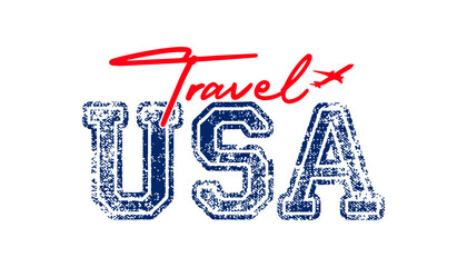 USA Travellers text effect vector illustrator.