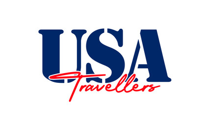 USA Travellers text effect vector illustrator.