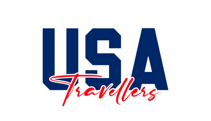 USA Travellers text effect vector illustrator.