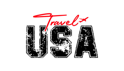 USA Travellers text effect vector illustrator.
