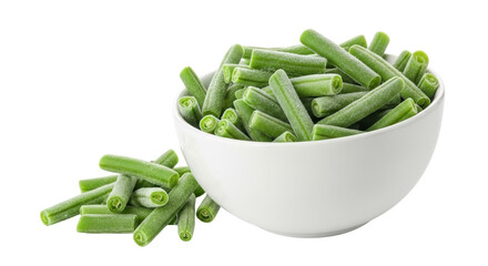 Isolated Frozen Green Beans in Bowl